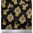thumbnail image 3 of Soimoi Black Poly Georgette Fabric Floral Damask Print Sewing Fabric Yard 52 Inch Wide, 3 of 3