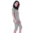 thumbnail image 3 of Moomaya Ensemble de Nuit Uni pour Femmes avec Capri en Coton Tenue de Nuit 2 Pcs Chemises de Nuit-vc6, 3 of 6