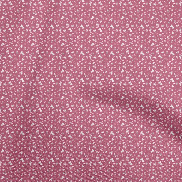 oneOone Tissu Georgette Viscose Rose Matériel de Robe Florale Tissu Imprimé Tissu au Mètre 42 Pouces de Large