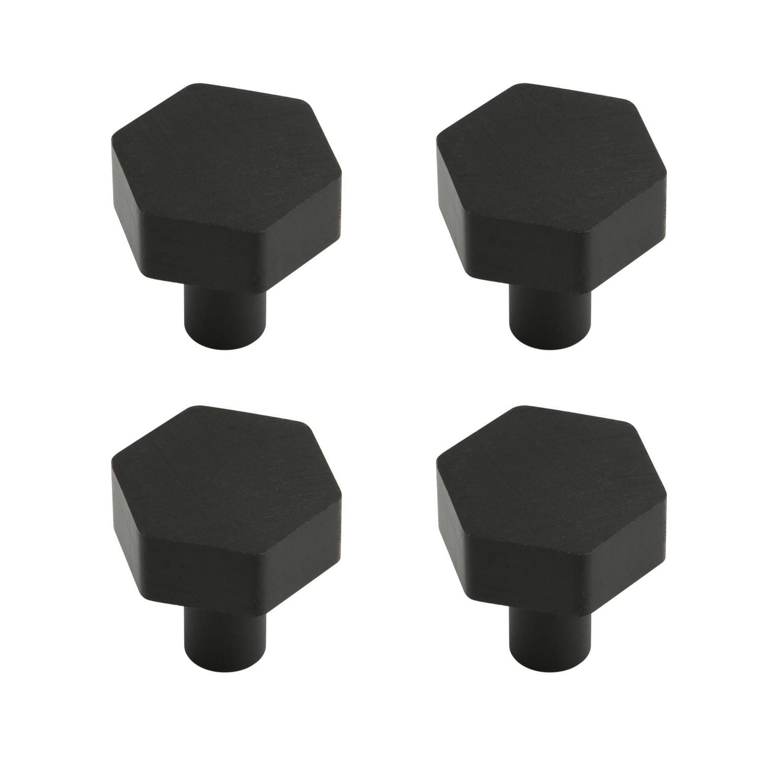 Era Hexagon Knob 4-Pack Brushed Black
