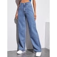 thumbnail image 1 of U.Vomade Jeans Taille Haute pour Femmes Jeans à Jambe Grand pour Dames, 1 of 6