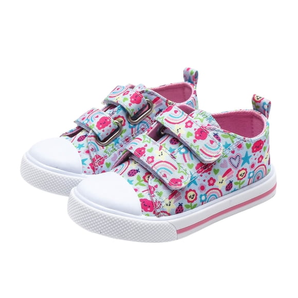 Toddler Girls Fashion Spring Autumn Low Top Trend Sneakers Princess Shoes Buckle Casual Board Shoes For Kids Vêtements Pour Enfants Size 18-24 Months