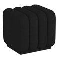 thumbnail image 1 of Contemporary Boucle Fabric Small Square Ottoman - Black, 1 of 8