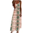 thumbnail image 2 of Ovzne Robes Grande Taille pour Femmes Rondes Robe de Plage Robes d'Été pour Femmes Imprimé Sans Manches Col Rond Robe Décontractée Longues Robes Robe de Printemps Imprimée Liquidation, 2 of 5