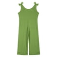 thumbnail image 3 of MIASHUI Combinaisons pour Fille Été Sans Manches Salopettes Enfants Col Rond Pantalons Longs Barboteuses, Vert, 7-8 Ans, 3 of 5
