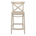 thumbnail image 4 of Compamia Tabouret de Comptoir Contemporain en Résine pour Intérieur et Extérieur - Ensemble de 1, Taupe, 4 of 8