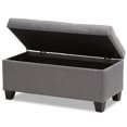 thumbnail image 3 of Bowery Hill Banc Ottoman Rembourré avec Rangement, Gris, 3 of 11