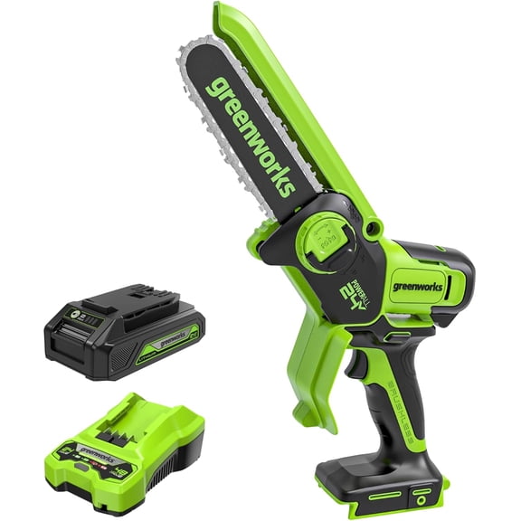 Greenworks 24V 6" Brushless Pruner Saw, 2.0Ah Battery and Charger Included