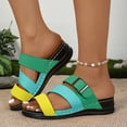 thumbnail image 2 of Mepaouo Womens Slide Sandals Arch Support Low Wedge Summer Beach Shoes Slip on Walking Slippers, 2 of 7