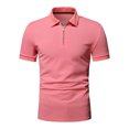 thumbnail image 3 of xiaxaixu Men's Collared Tops Golf Shirts Casual Short Sleeve Quarter Zip Solid Color Slim Fit T-Shirts, 3 of 6
