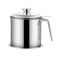 thumbnail image 1 of Pompotops Pot à Huile en Acier Inoxydable 1,8l Grande Capacité Filtre Résidu d'Huile Réservoir de Stockage d'Huile Pot à Huile Ménager avec Filtre Tasse de Retour d'Huile Liquidation, 1 of 8