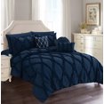 thumbnail image 1 of Ensemble de Literie 10 Pcs Toutes Saisons Infinity Collection, Ensemble de Couette Résistant aux Plis, Soyeux et Doux, Comprend un Ensemble de Draps, Très Grand/calque, Bleu Marine, 1 of 5