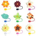 thumbnail image 3 of Glass Straw Dust Plug PVC Straw Cap 10MM Universal Creative Cute Flower Straw Accessory, 3 of 4