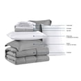 thumbnail image 3 of Swift Home Luxury 8 Piece Bed in a Bag, All Season Complete Bedding Set, Queen, Light Gray, 3 of 10