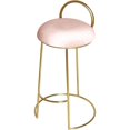 thumbnail image 1 of Meridian Furniture Ring Soft Pink Velvet Counter Stool in Brushed Gold Finish, 1 of 5
