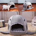 thumbnail image 1 of Comfortable Cave Design Kennel Shark Shape Cat Dog Pet Soft Nest for Daily Life, 1 of 10