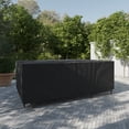 thumbnail image 2 of Mainstays Outdoor Universal Rectangular Patio Furniture Cover With Buckle Closures, Small Size: 106" x 65" x 35" , Black Colour, 2 of 10