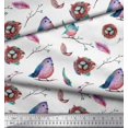 thumbnail image 3 of Soimoi Polyester Crepe Fabric Nest,Feather & Artistic Bird Printed Fabric 1 Yard 42 Inch Wide, 3 of 3