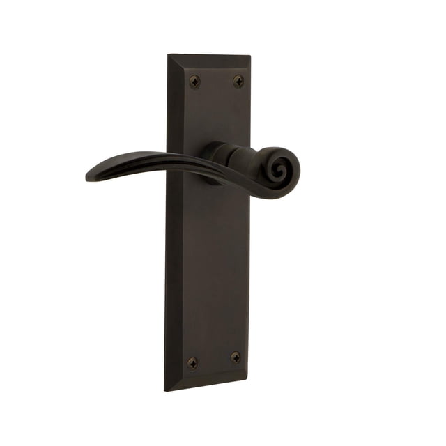 Nostalgic Warehouse New York Plate Single Dummy Swan Lever in Oil-Rubbed Bronze