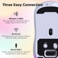 thumbnail image 2 of Wireless Gaming Mouse,24000DPI,6Programmable Buttons,75H Battery Life,6RGB Backlit,3 Mode USB-C Wired/2.4GHz/Bluetooth 5.3,Rechargeable Gaming Mice for PC/PS5/Mac/Computer/Laptop/Tablet,White, 2 of 9