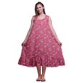 thumbnail image 1 of Bimba Pink3 Floral Roses & Ranunculus Cotton Nightgowns For Women Mid-Calf Printed Sleepwear Night Dress X-Small, 1 of 6