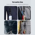 thumbnail image 3 of Porte-clés Rétractable, Porte-Badge Mousqueton Robuste, Support d'Identité pour Moulinet de Badge Rétractable, Support de Porte-Clés Extensible, avec Cordon en Acier, 2 Pcs, 8.27x1.77 Pouces(Noir*2), 3 of 5