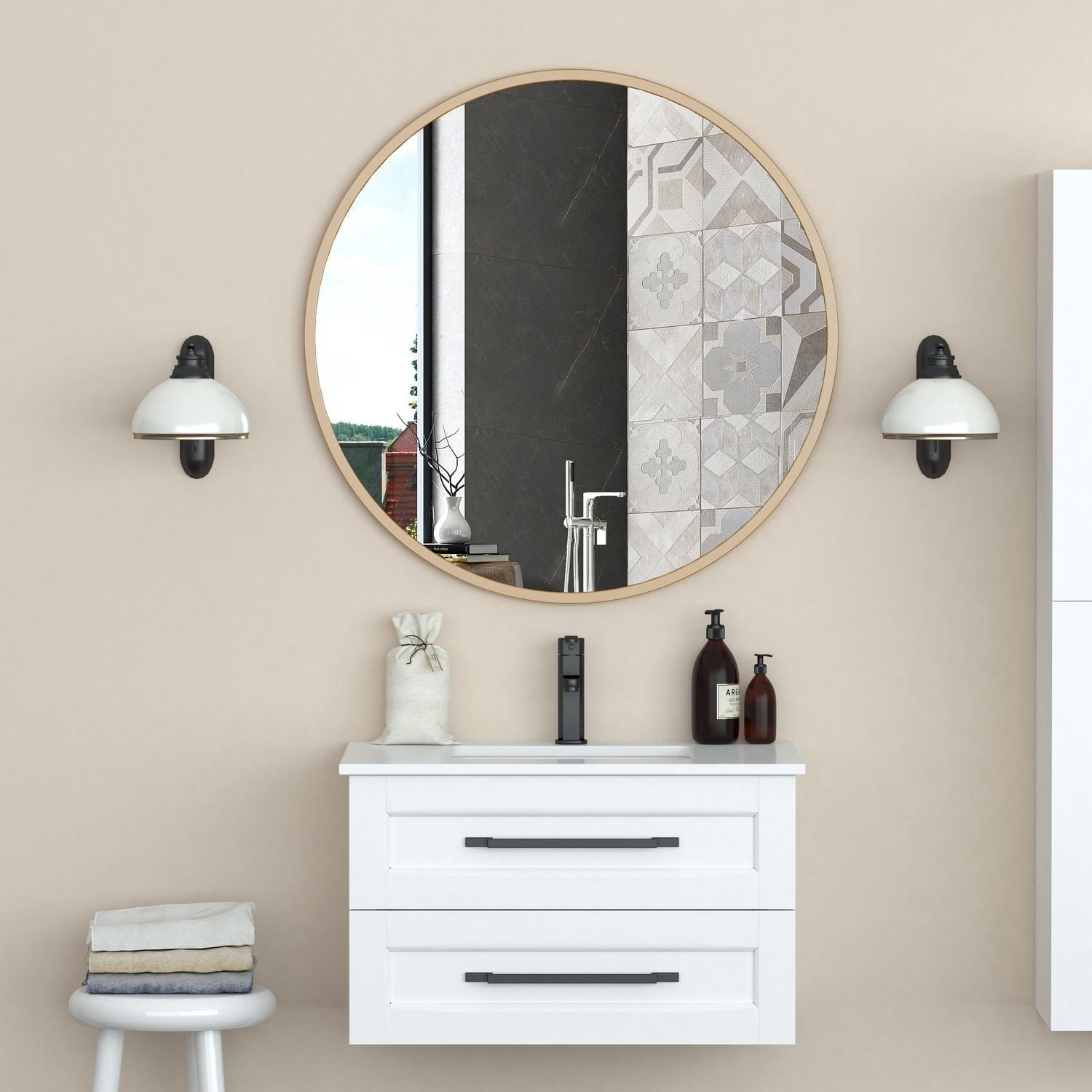 A&E Bath and Shower Brewery Gold 28 Bathroom Mirror