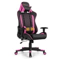 thumbnail image 1 of Goplus Chaise de Jeu de Massage Chaise de Course Inclinable avec Soutien Lombaire et Appuie-Tête Rose, 1 of 10