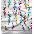 thumbnail image 1 of Soimoi White Rayon Crepe Fabric Colorful Flower Watercolor Print Sewing Fabric BTY 46 Inch Wide, 1 of 3