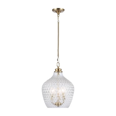 Adeline 3-Light Pendant in Modern Brushed Gold with Clear Glass