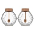 thumbnail image 1 of 2 Pcs Pots à Miel en Verre Bocaux de Rangement Pratiques Contenant Alimentaire Bocal Transparent, 1 of 9