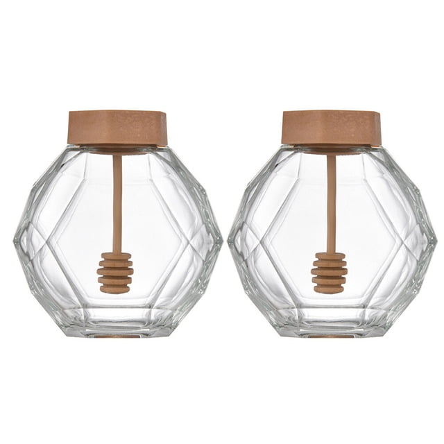 2 Pcs Pots à Miel en Verre Bocaux de Rangement Pratiques Contenant Alimentaire Bocal Transparent