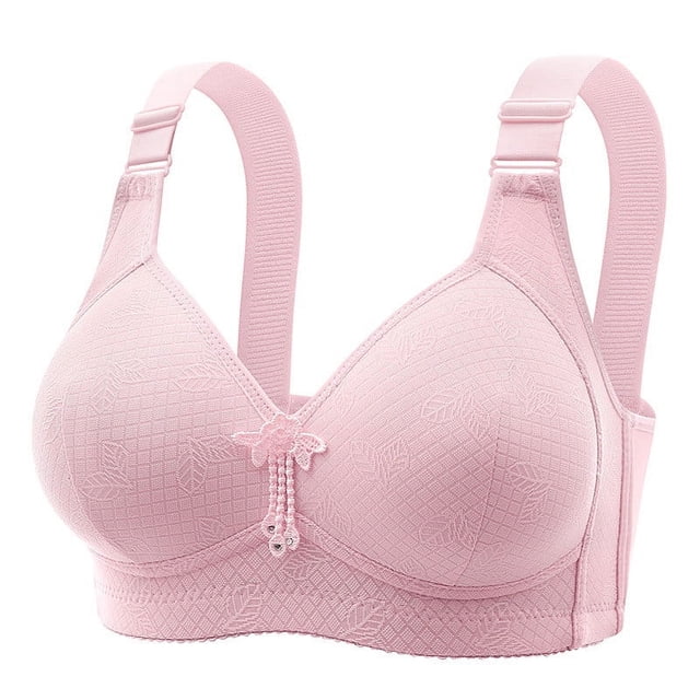 Bigersell Bras for Women Full-Coverage Wire-Free Bra Style T-10 Non-Slip Support Bra T-10-Pinks