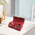 thumbnail image 4 of Btomtd Bead Velvet Travel Portable Arched Small Jewelry Box Jewelry Storage Box Fashion Jewelry Packaging Box, Red, 4 of 6