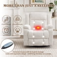 thumbnail image 4 of YSICK Swivel Rocker Recliner Chair with USB Ports Chenille for Living Room,Beige, 4 of 7
