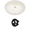 thumbnail image 1 of 19.5-in. W CUPC Oval Bathroom Undermount Sink Set In Biscuit - Black Hardware AI-20478, 1 of 6