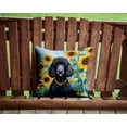 thumbnail image 2 of Black Poodle in Sunflowers Throw Pillow, 2 of 6