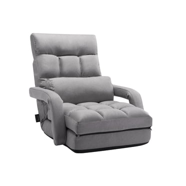 VEVOR Floor Chair with 5 Adjustable Position and Armrest Floor Gaming Chair Gray