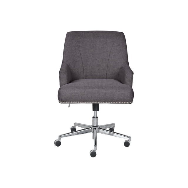 Serta Leighton - Chaise - Accoudoirs - Inclinaison - Pivotante - Acier Inoxydable, Mousse Mémoire, Tissu Sergé - graphite