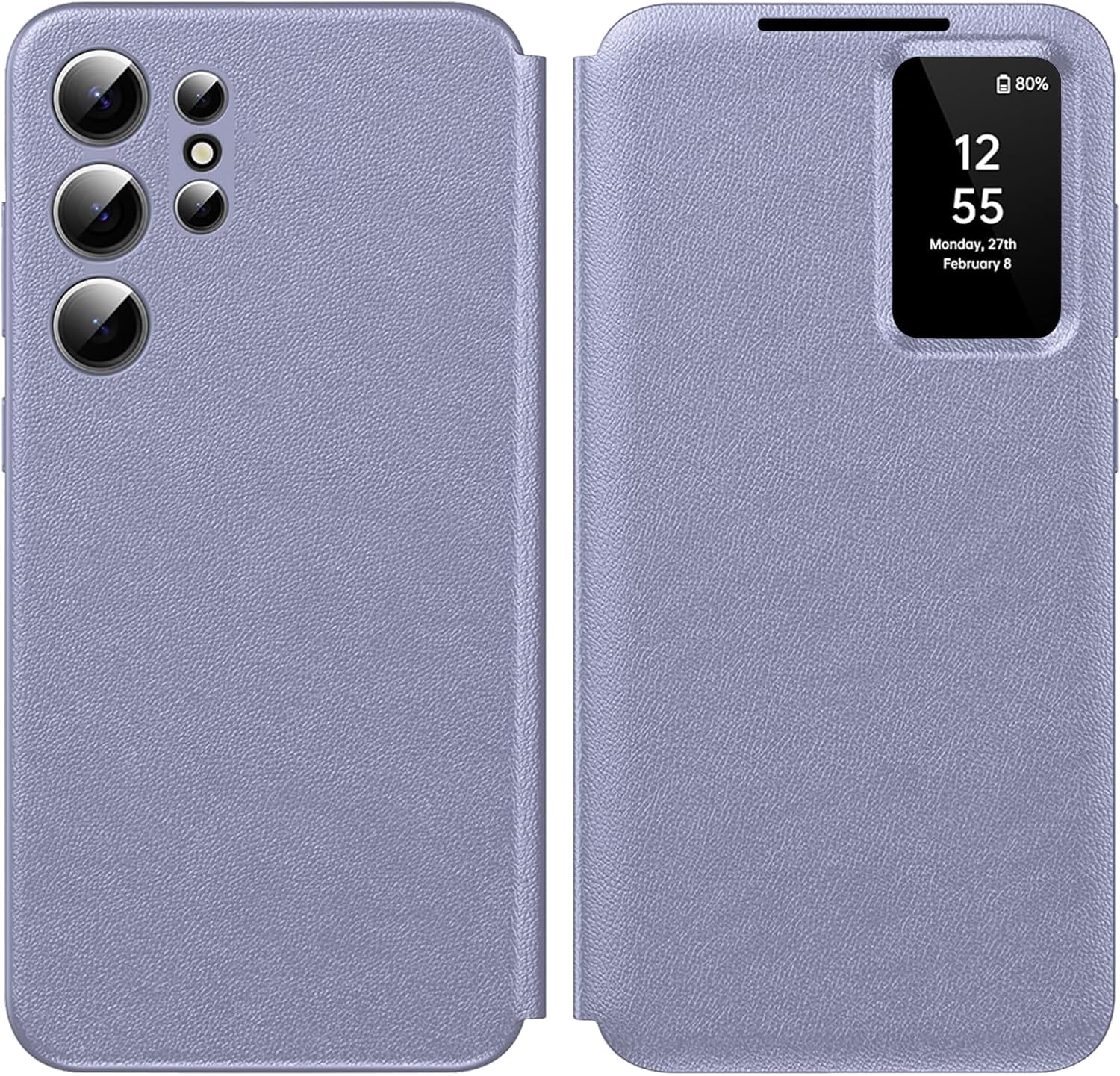 for Samsung Galaxy S24 Ultra with Smart Small Screen View, S-View Wallet Phone Case, for Samsung S24 Ultra Case Smart Window Cover, Smart Flip Leather Protective Cover for Samsung S24 Ultra 5G Case