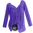 thumbnail image 1 of Pompotops Blouse à Manches Longues Col en V Imprimée pour Femmes Grande Taille Pull Tops Chemise Liquidation, 1 of 8