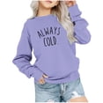 thumbnail image 1 of Chandail à Manches Longues pour Filles Rabais Chandail à Col Rond Surdimensionné pour Filles Mode Enfants Chandail à Manches Longues Hauts 1-12 Ans Chandails à Col Rond à Manches Longues pour Filles Violets 5-6T, 1 of 6