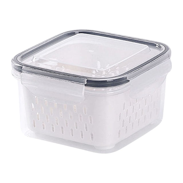 Pompotops Fruit Vegetable Storage Containers for Fridge Draining Fresh Containers 3 in 1 Produce Storage Containers Large Organizer Bins with Lid & Colander Clearance