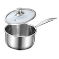 thumbnail image 2 of Luzkey Milk Pot Soup Pot Scratch Resistant Portable Round Cooking Boiling Pot Saucepan with Lid for Teahouse Gravies Reheating Soups 18cm, 2 of 8