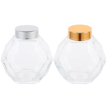 2pcs Clear Honey Jar Kitchen Honey Jar Glass Honey Bottle Bee Honey Jar