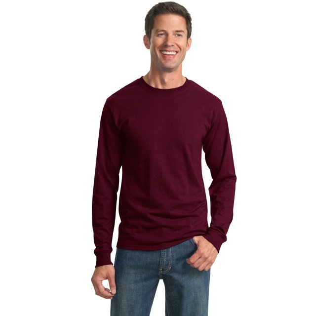 Jerzees Mens DRI-POWER Active Long Sleeve Crew T-Shirt, 2X, Maroon