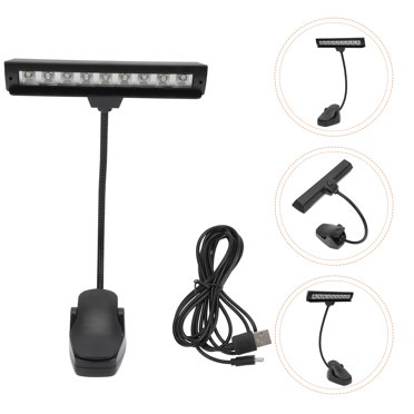 UPOUART Lamp for Music Stand LED Piano Music Score Light Black 1Set
