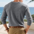 thumbnail image 4 of Wdfiry Men's Tops Solid Color Loose Plus Size Henley Tshirt Comfortable Fall Button Crewneck Long Sleeve Undershirts, 4 of 5