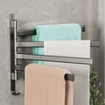 thumbnail image 3 of HOZADOIE Storage Rack Storage & Organization Swivel Towel Rack Bathroom No Hole Towel Bar Integral Hook Pole Bathroom Shelf Storage Shelf with 5ml of Glue, 3 of 9