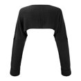 thumbnail image 4 of Women's Ribbed Knit Crop Cardigan Long Sleeve Open Front Loose Fit Drop Shoulder Lightweight Comfortable Sweater Top, 4 of 4